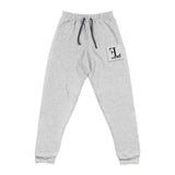 Embroidered Monogram Joggers — Cozy Charcoal Sweatpants with 'H' Patch