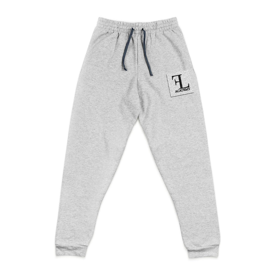 Embroidered Monogram Joggers — Cozy Charcoal Sweatpants with 'H' Patch