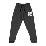 Embroidered Monogram Joggers — Cozy Charcoal Sweatpants with 'H' Patch